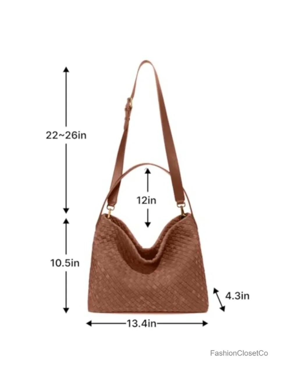 Suede Woven Tote Bag Women Roomy Hobo Shoulder Purse